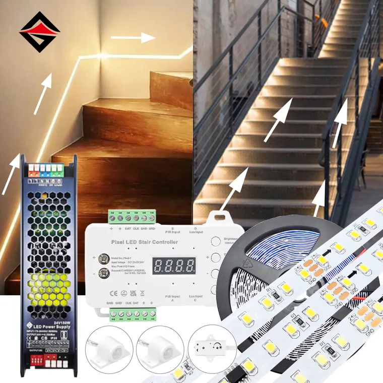 تنظیم نوار نوری پله LED قابل تنظیم