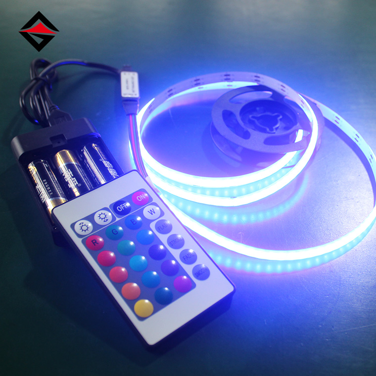 نوار LED COB 5V RGB با کنترل از راه دور USB 24 کلید و جعبه باتری